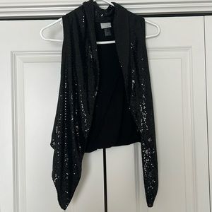 Black sequined vest/bolero